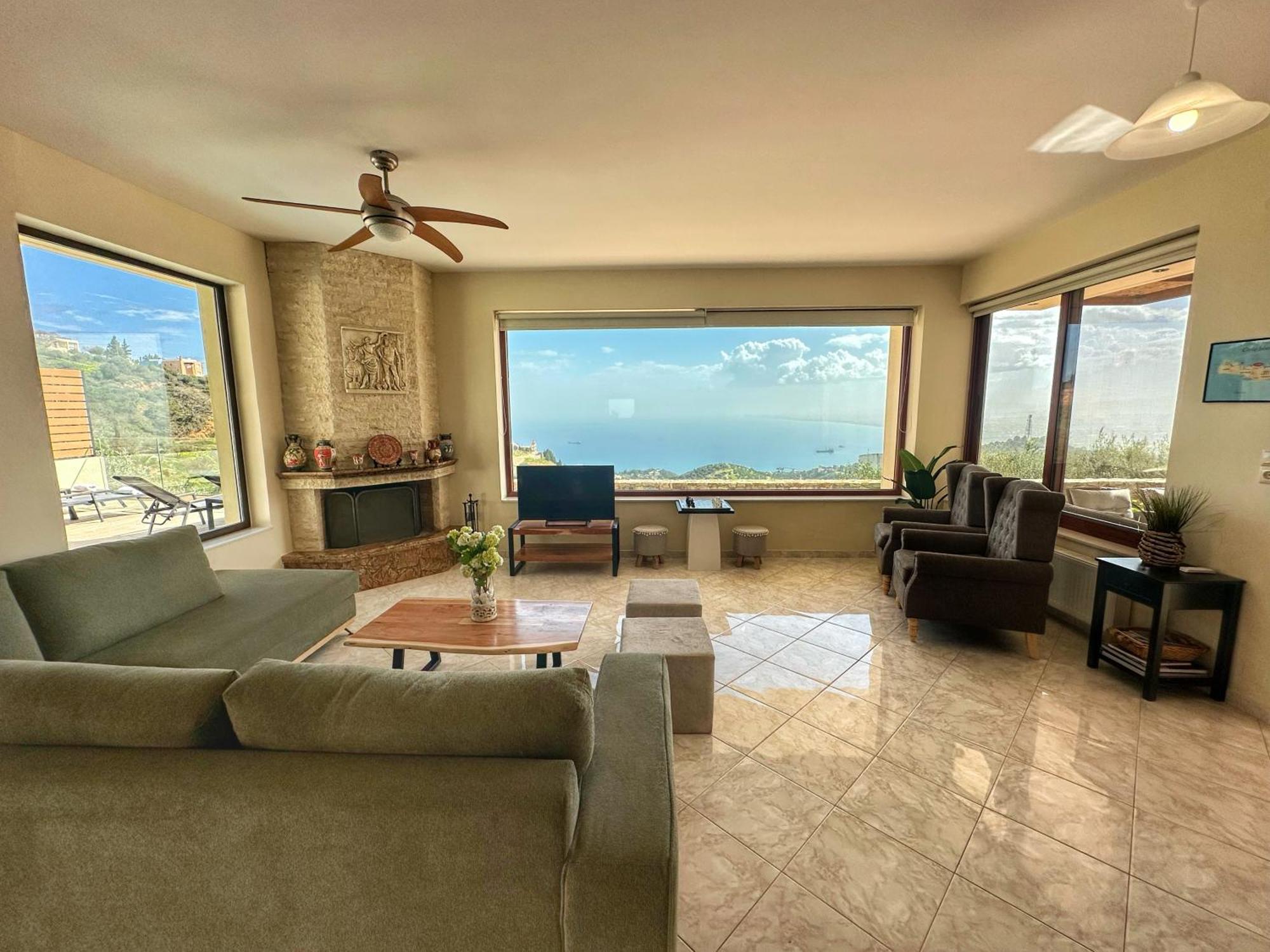 Villa Balcony, Cozy Villa With Amazing View Rodhia  Екстер'єр фото