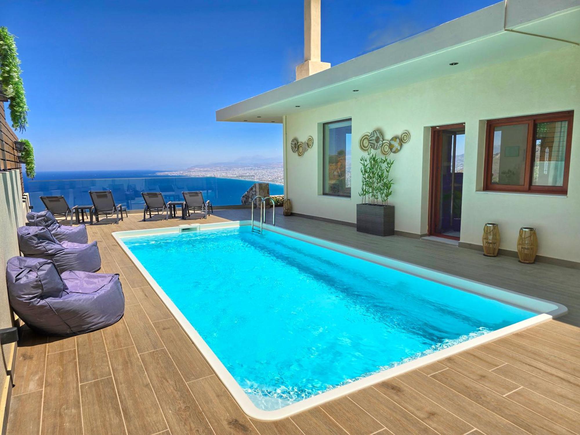 Villa Balcony, Cozy Villa With Amazing View Rodhia  Екстер'єр фото