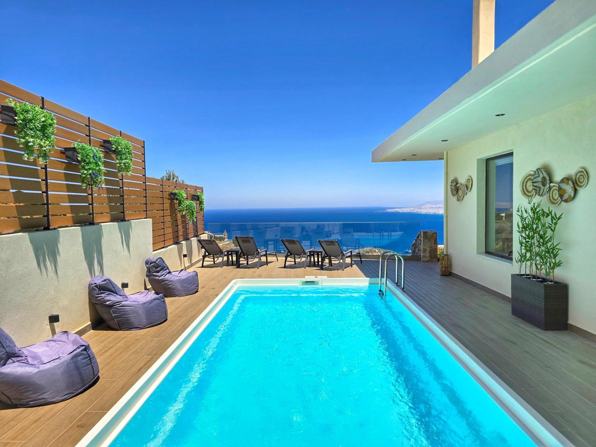 Villa Balcony, Cozy Villa With Amazing View Rodhia  Екстер'єр фото