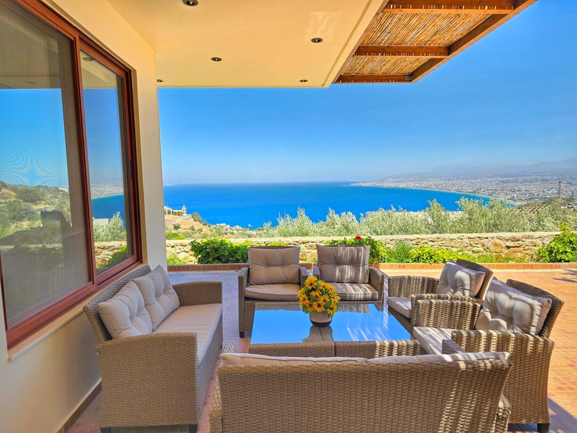 Villa Balcony, Cozy Villa With Amazing View Rodhia  Екстер'єр фото